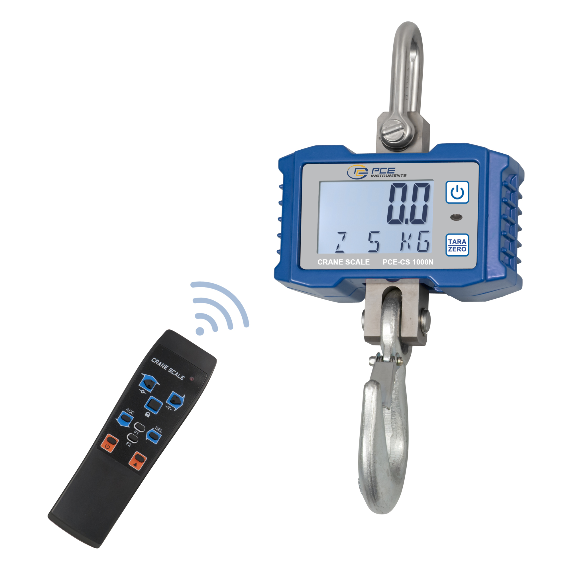 PCE Digital Crane Scale — 1000N, Battery-Powered, Remote Control, Model# PCE-CS 1000N